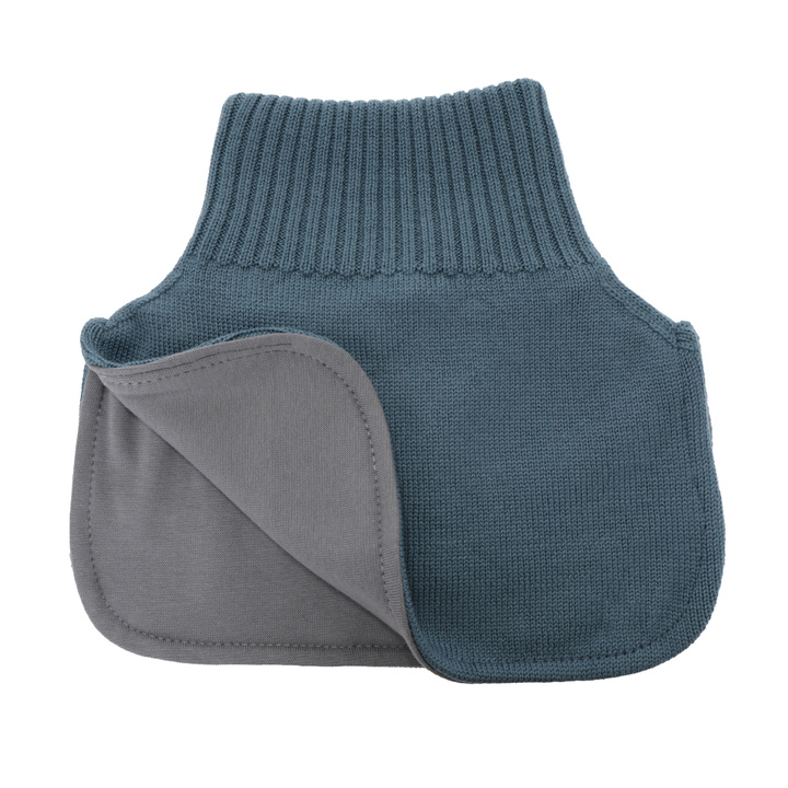 Boy's winter neck warmer, 100% merino wool, cotton lining, blue, Tiket