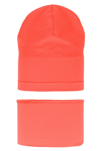 Girl's spring/ autumn set: hat and tube scarf red Hazelka