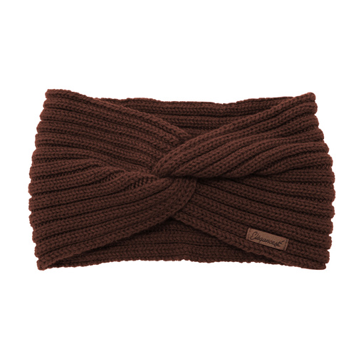 Woman's winter headband, brown, 100% merino wool, Veka