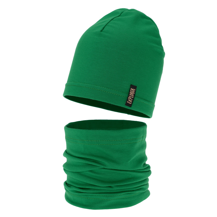 Boy's spring/ autumn set: hat and tube scarf green Hobart