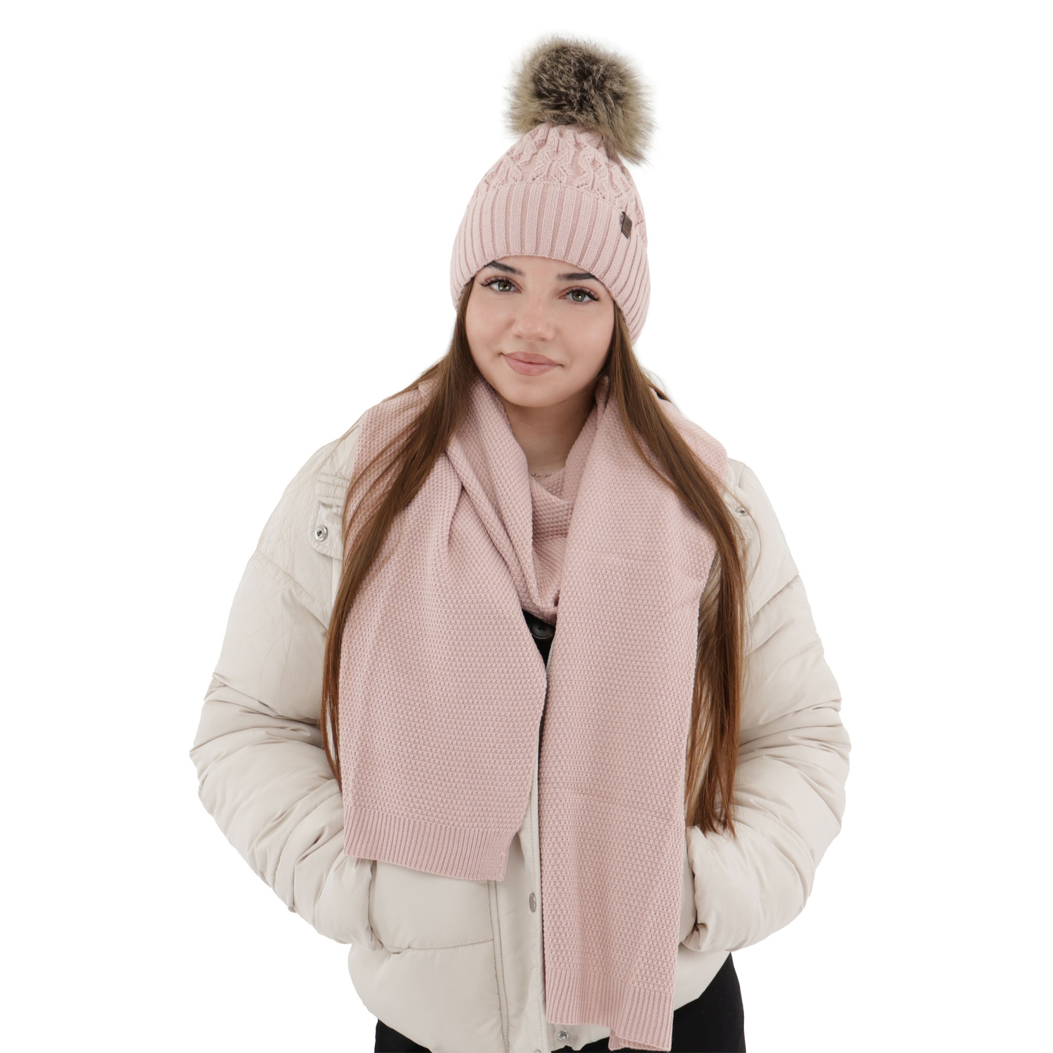 Women's winter scarf pink Agora
