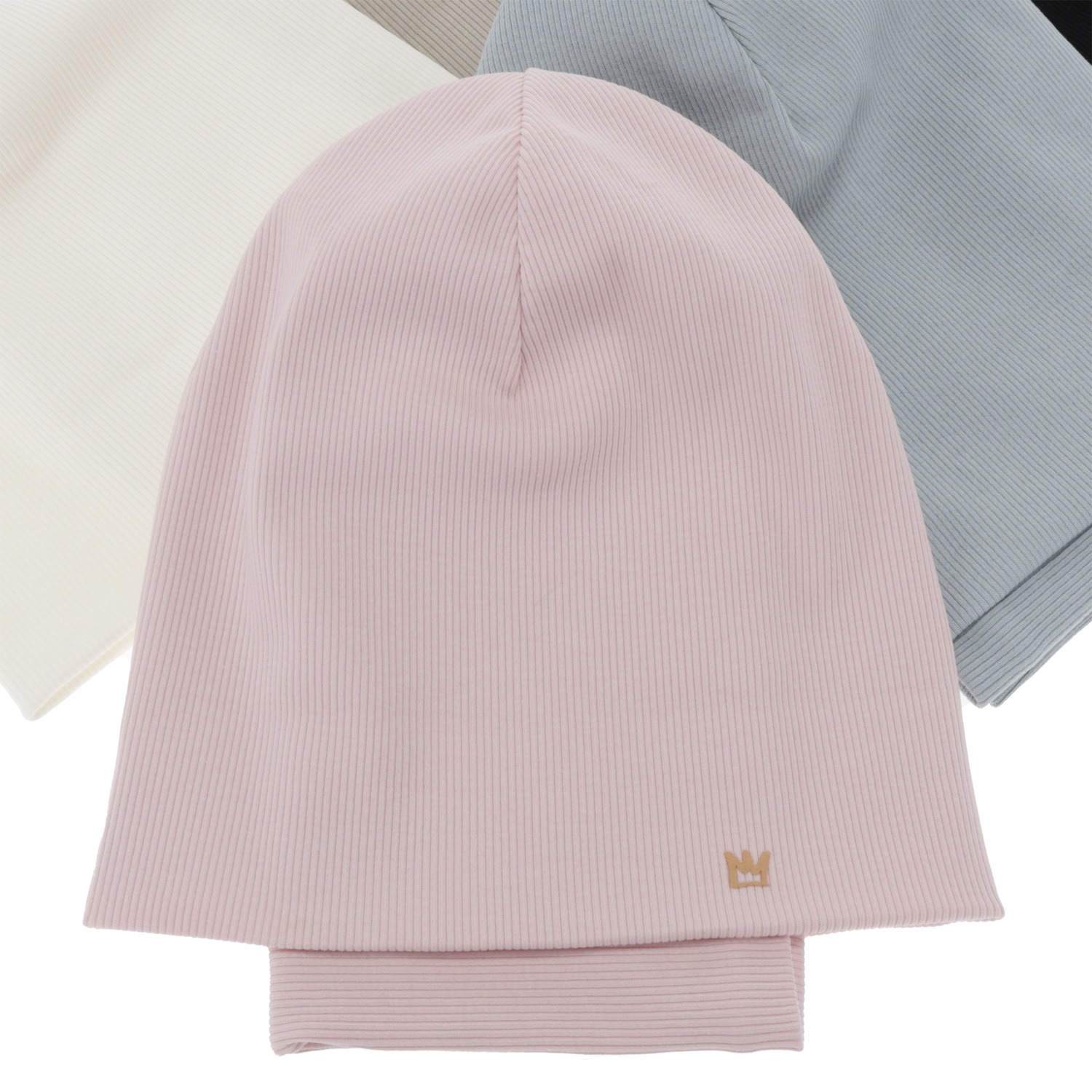 Girl's spring, autumn set: hat and tube scarf, cream, cotton, Carina