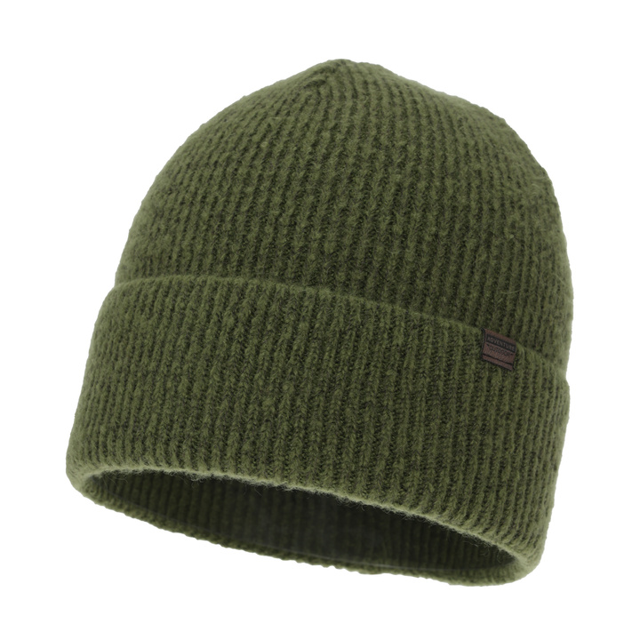 Men's winter hat, khaki, with merino wool, Korins