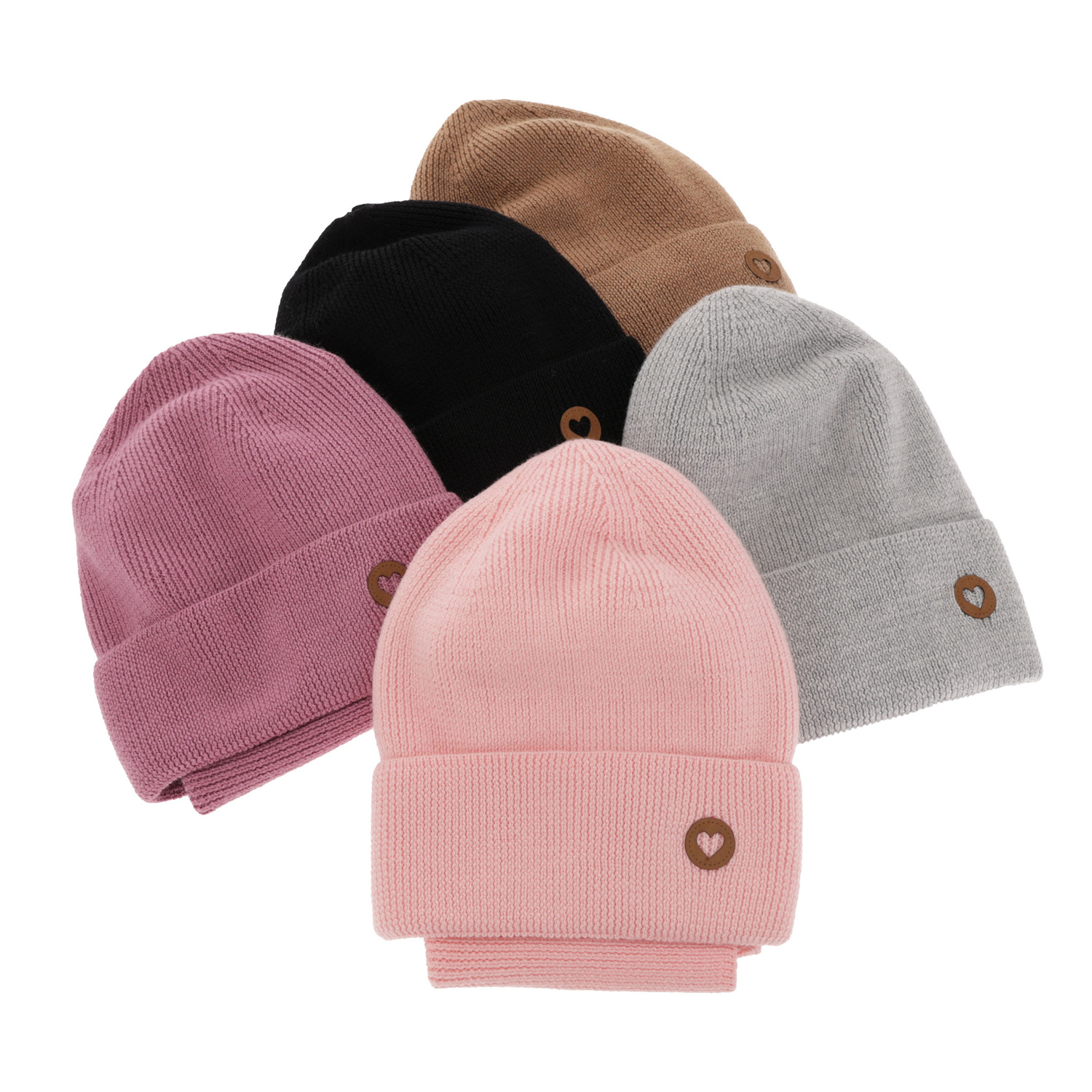 Girl spring autumn set hat and tube scarf pink 100% extra fine merino wool Brook