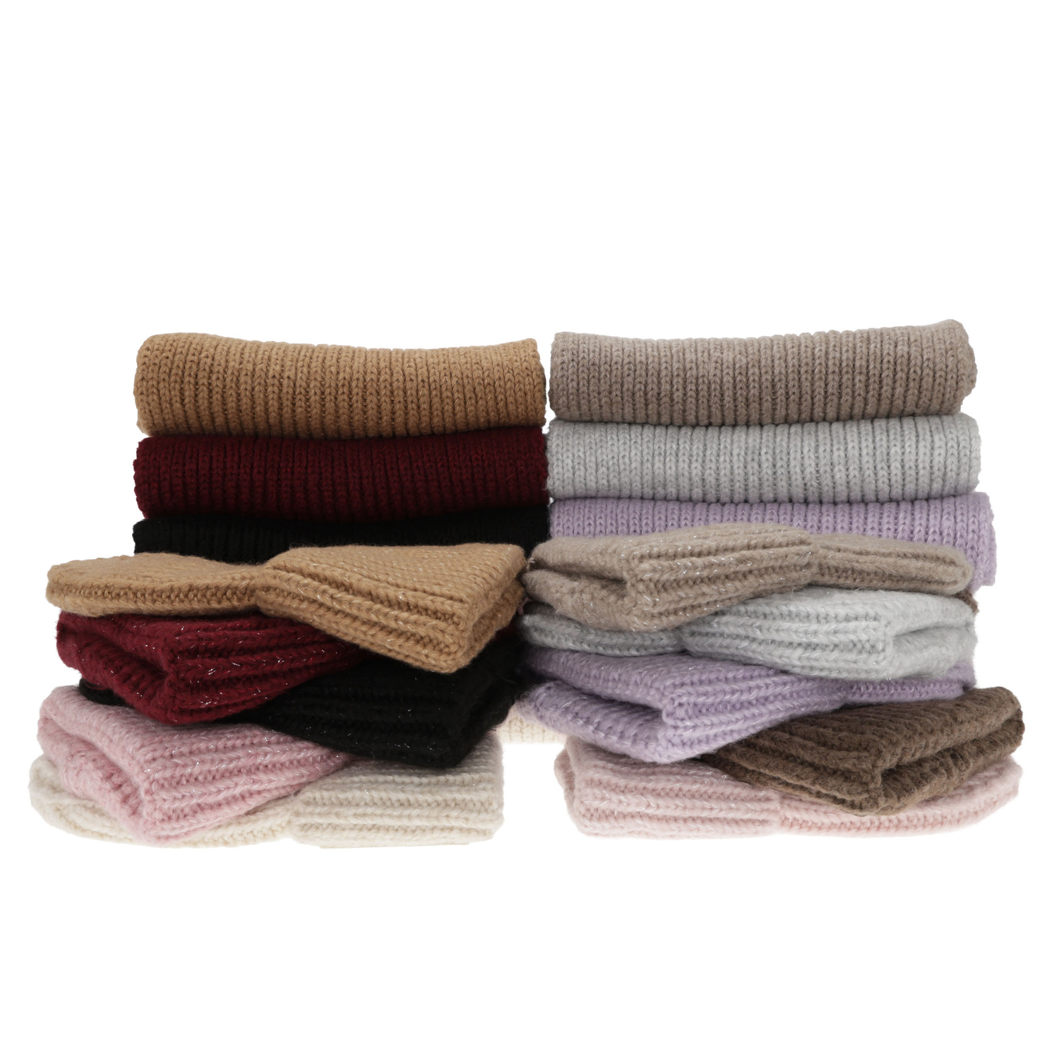 Woman's winter set: hat and scarf, beige, with merino wool, Tolvia