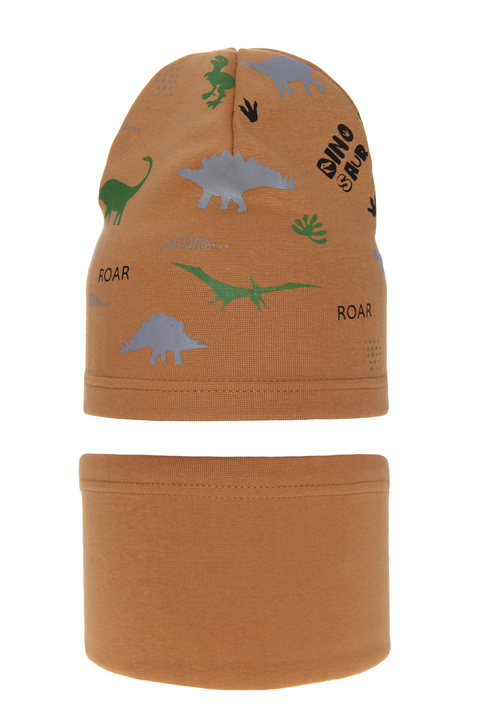 Boy's spring/ autumn set: hat and tube scarf camel Tirex