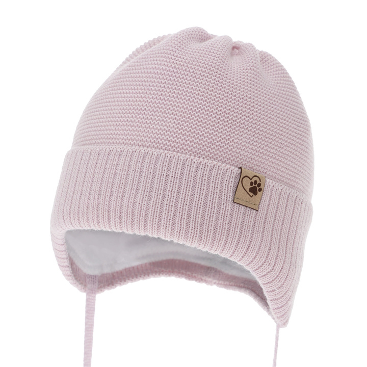 Girl's winter hat violet with merino wool Dari