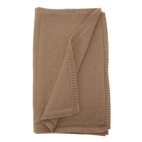 Woman's winter scarf, camel, 100% merino wool, Elonia