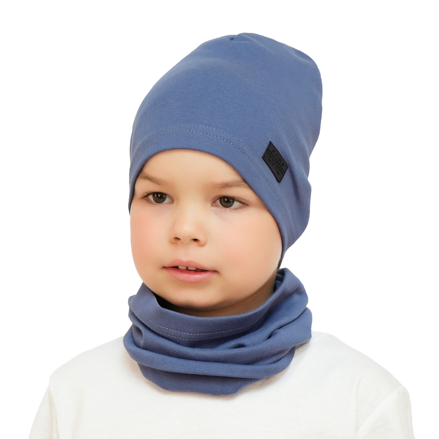 Boy's spring/ autumn set: hat and tube scarf grey Frizi