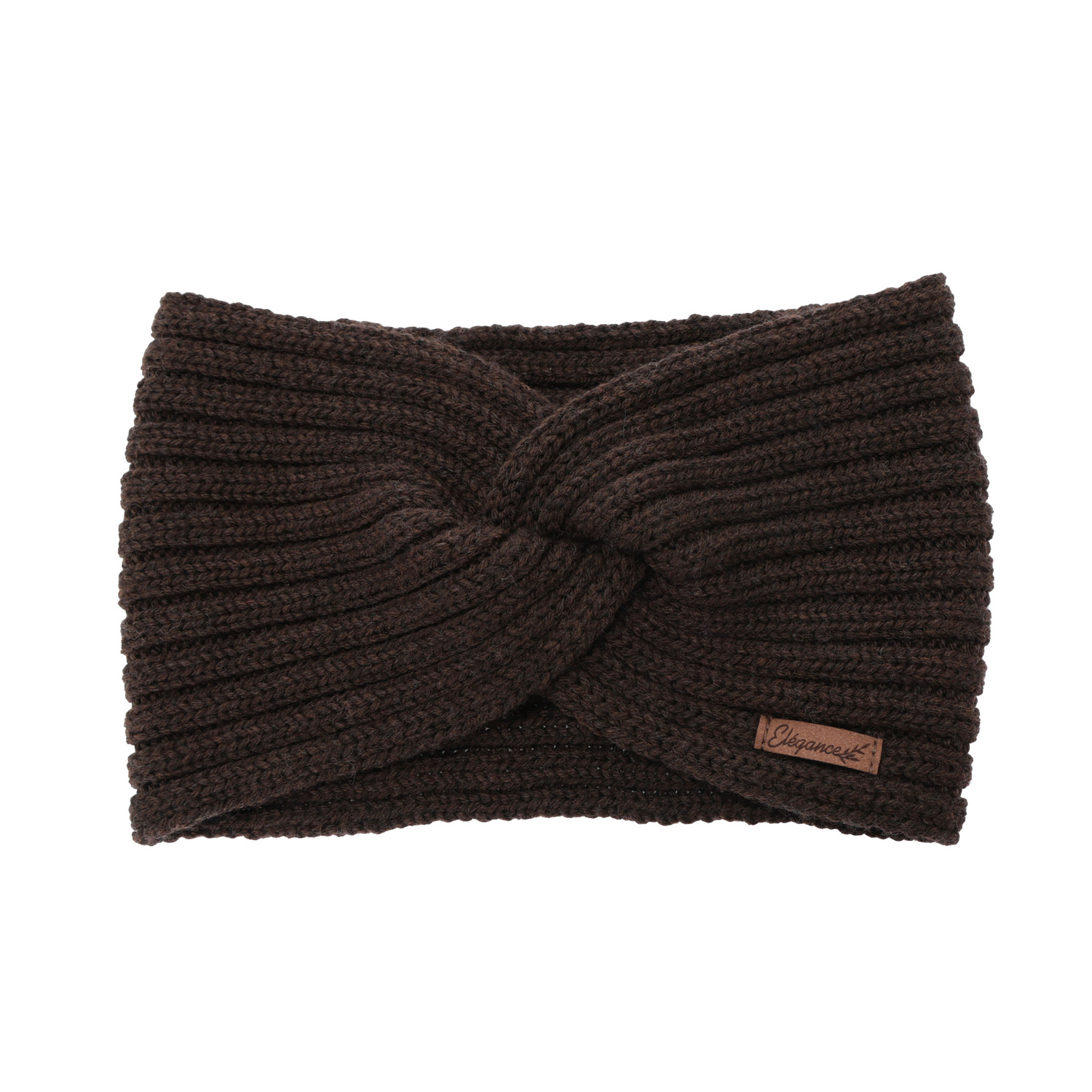 Woman's winter headband, brown, 100% merino wool, Veka