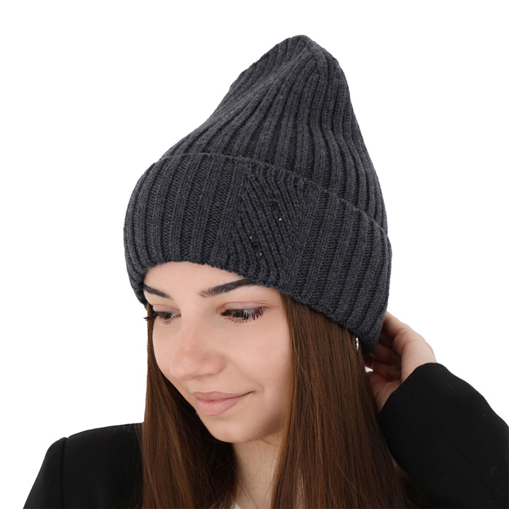 Woman's winter hat pink Ariga 100% extra fine merino wool