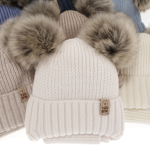 Boy's winter set: hat and tube scarf blue 100% extra fine merino wool Konor