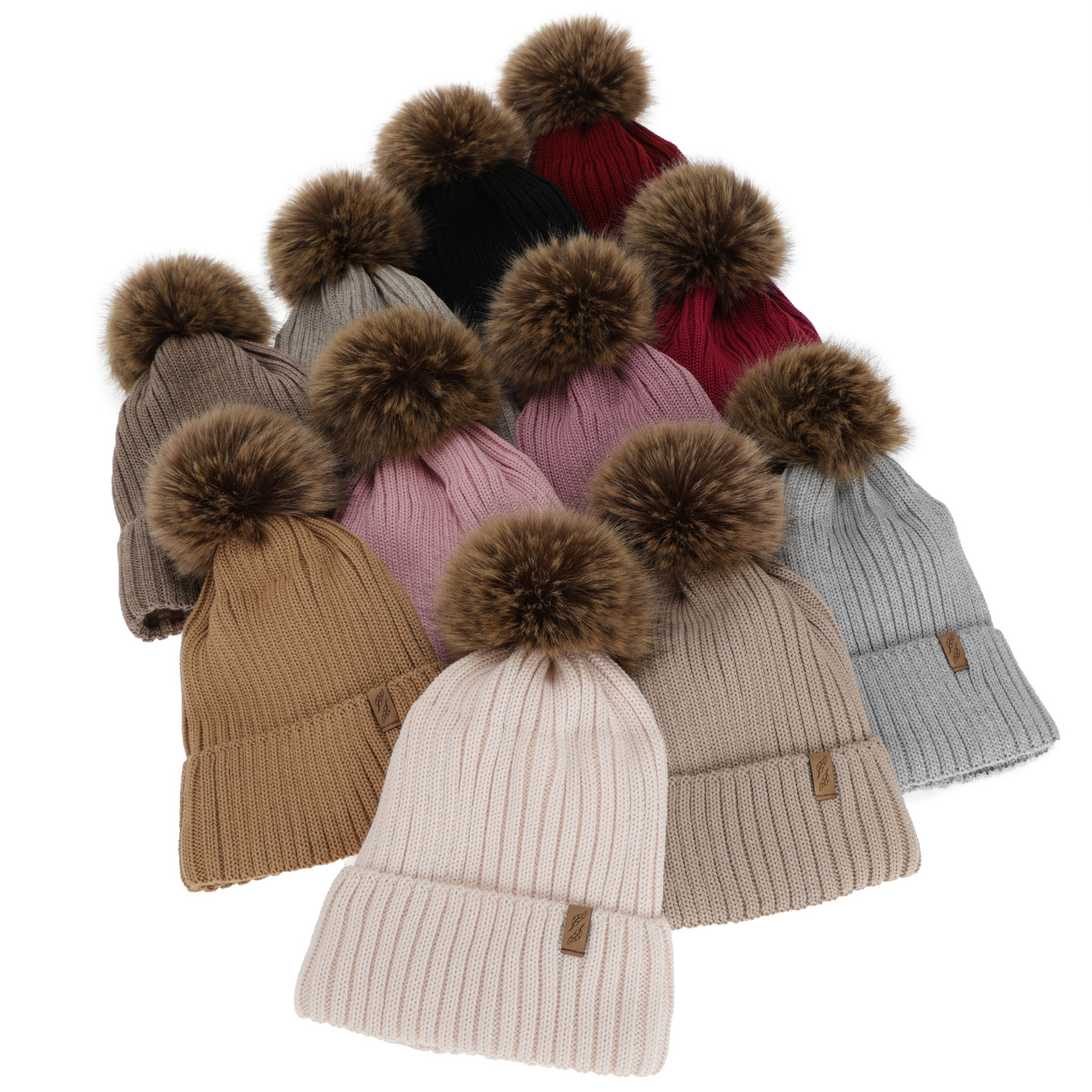 Woman's winter hat, purple, with merino wool, Zamira