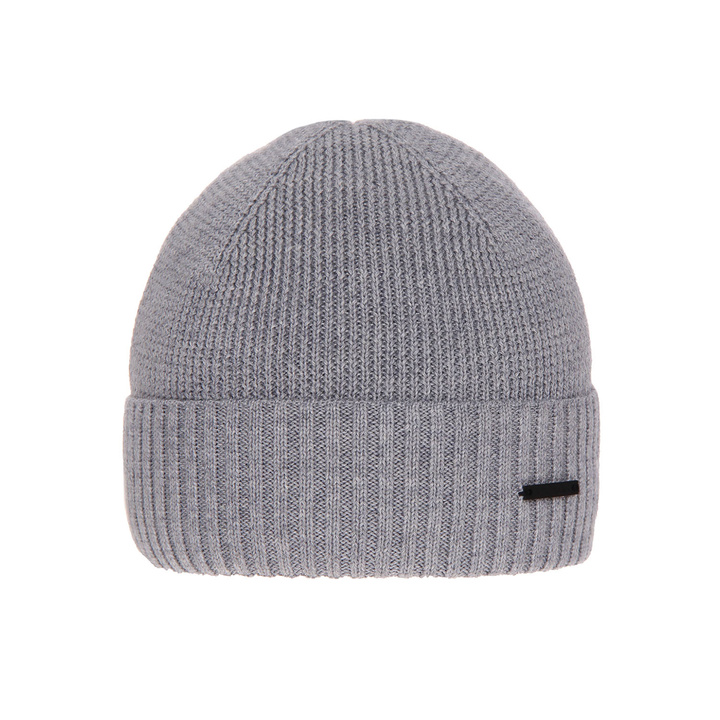 Men's winter hat, grey, merino wool Henk