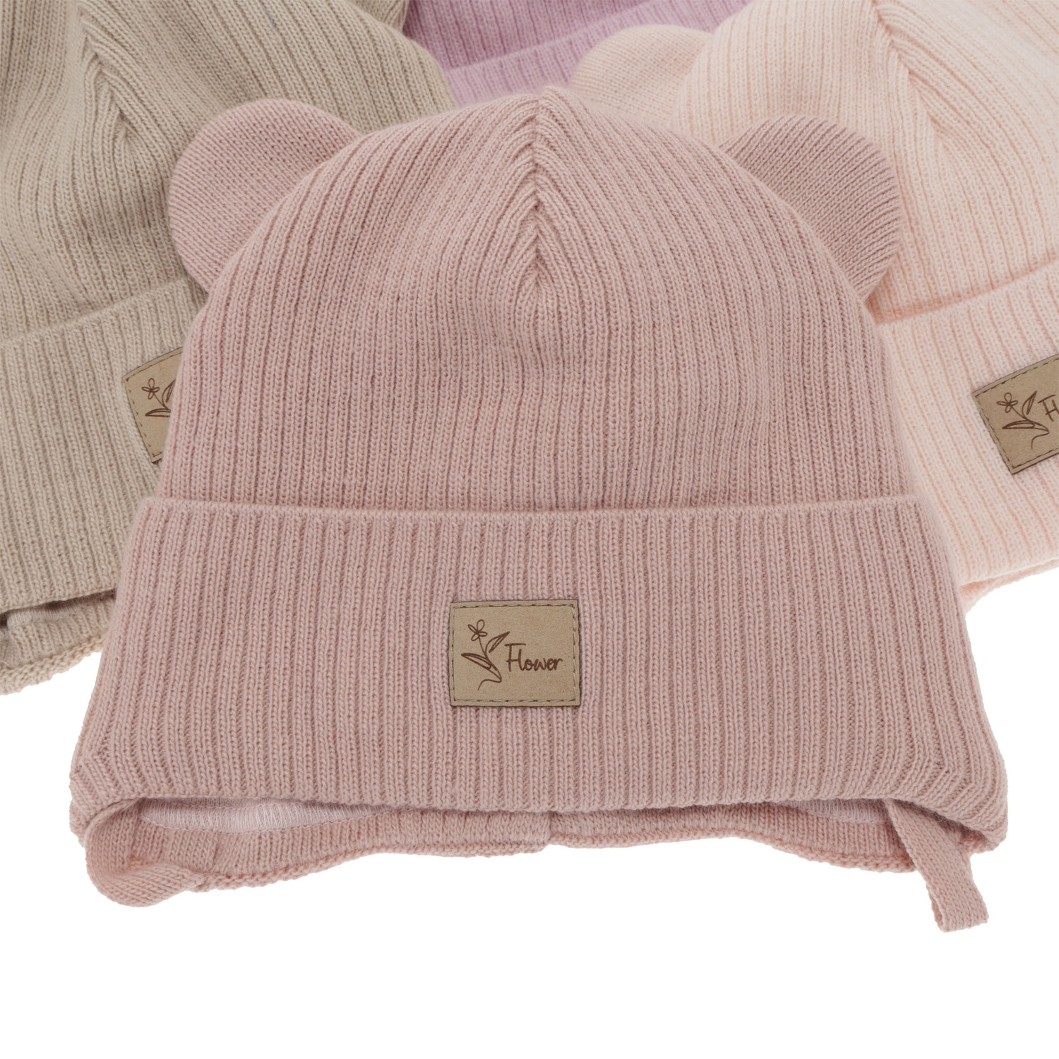 Girl's spring/autumn hat, amaranth, with ears, Djona