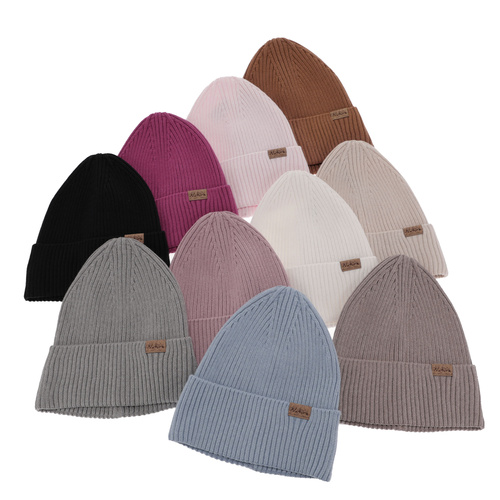 Woman's spring and winter hat, with cotton, beige Messina