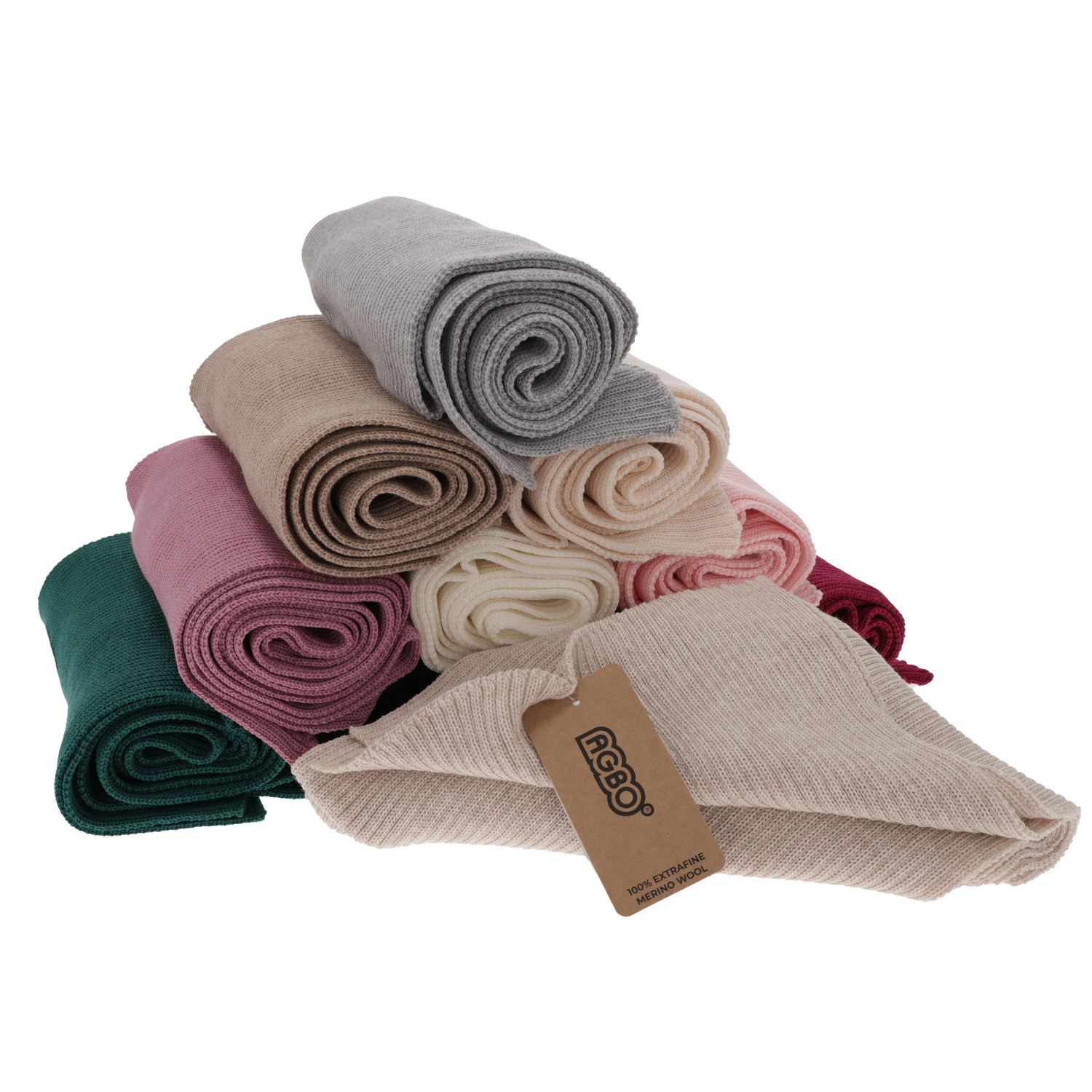 Women's winter scarf ecru 100% extra fine merino wool Jessica