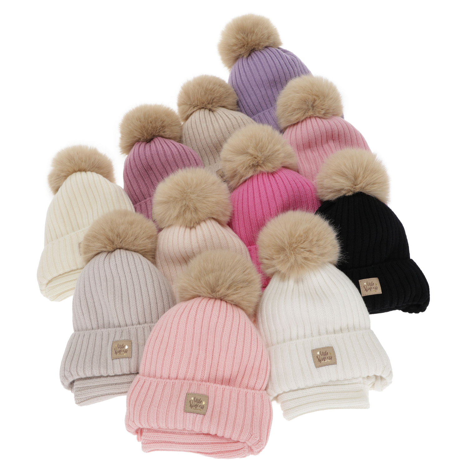 Girl's winter set: hat and tube scarf, purple, 100% merino wool, with ears, cotton lining, Malesia