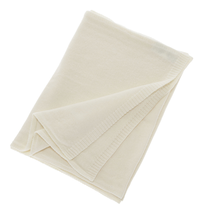 Woman's winter scarf, cream, merino wool with cashmere, Irenia