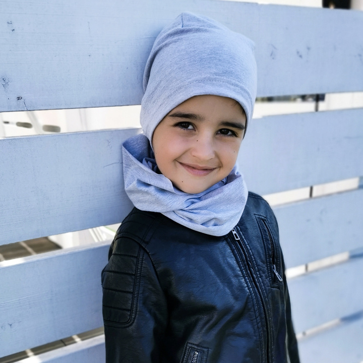 Boy's spring/ autumn set: hat and tube scarf khaki Hazel