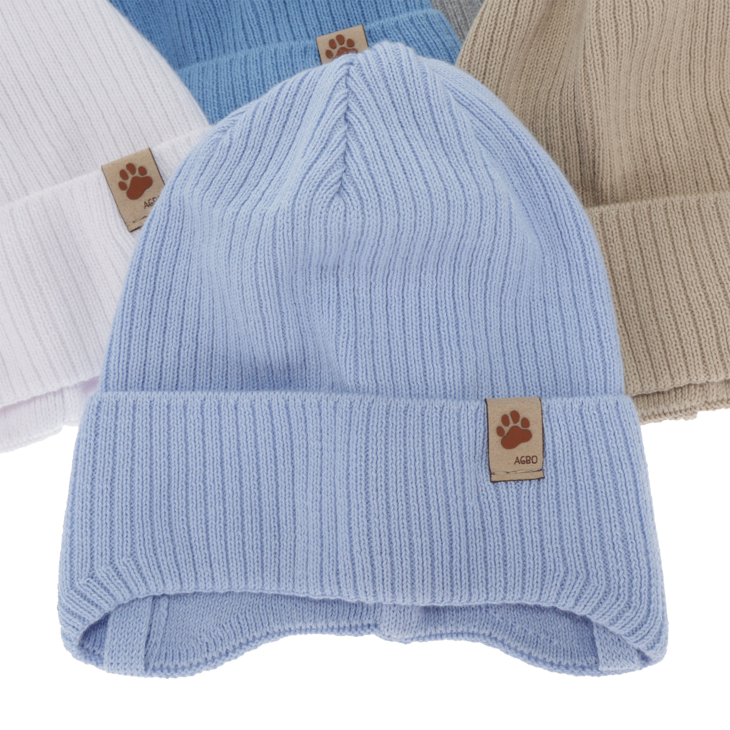 Boy's spring/ autumn hat, dark beige, with ears, 100% cotton, Elmar