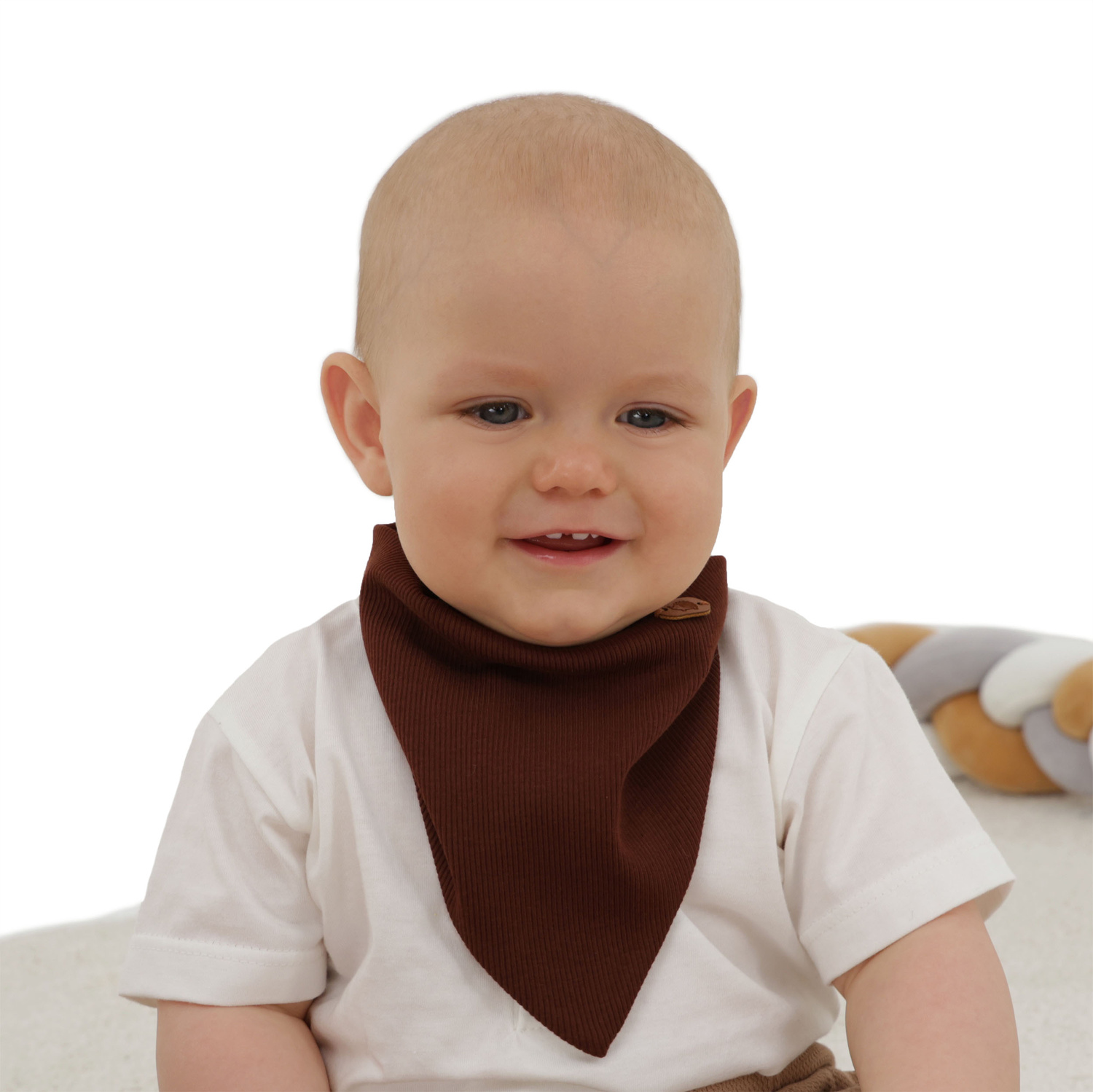 Boy's autumn, spring shawl, brown, cotton Lucent