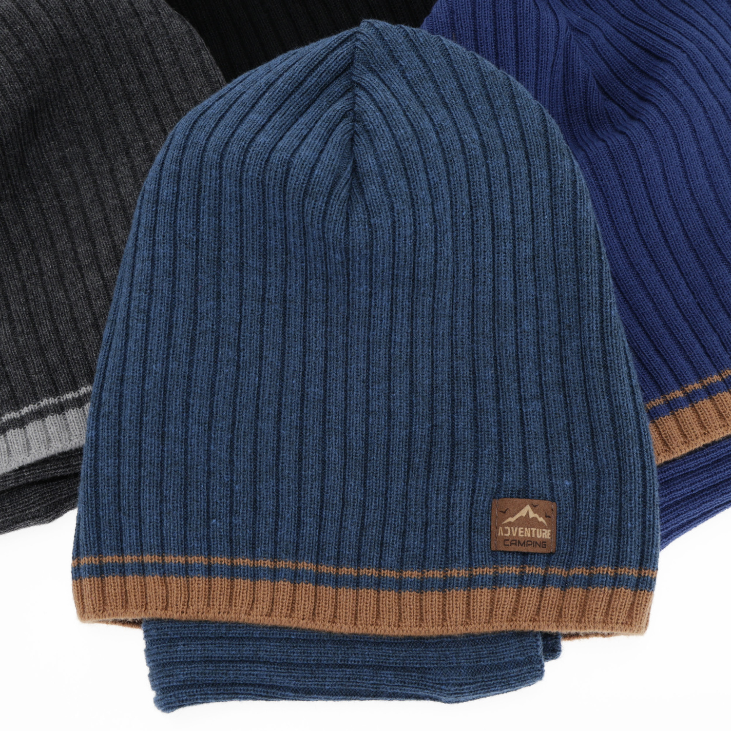 Boy's spring, autumn set: hat and tube scarf, grey, with cotton, Eirik