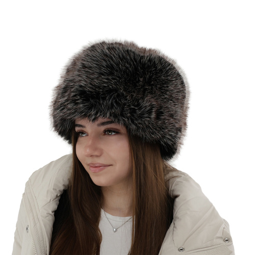 Woman's winter hat black lined with wool fleece Holly