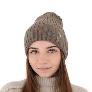 Woman's winter hat pink Ariga 100% extra fine merino wool