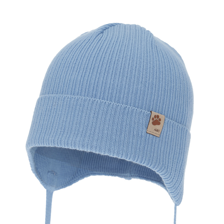 Boy's spring/ autumn hat, blue, with ears, 100% cotton, Elmar
