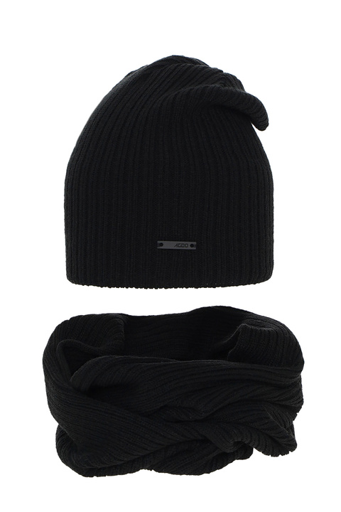 Boy's winter set: hat and tube scarf black Elmer