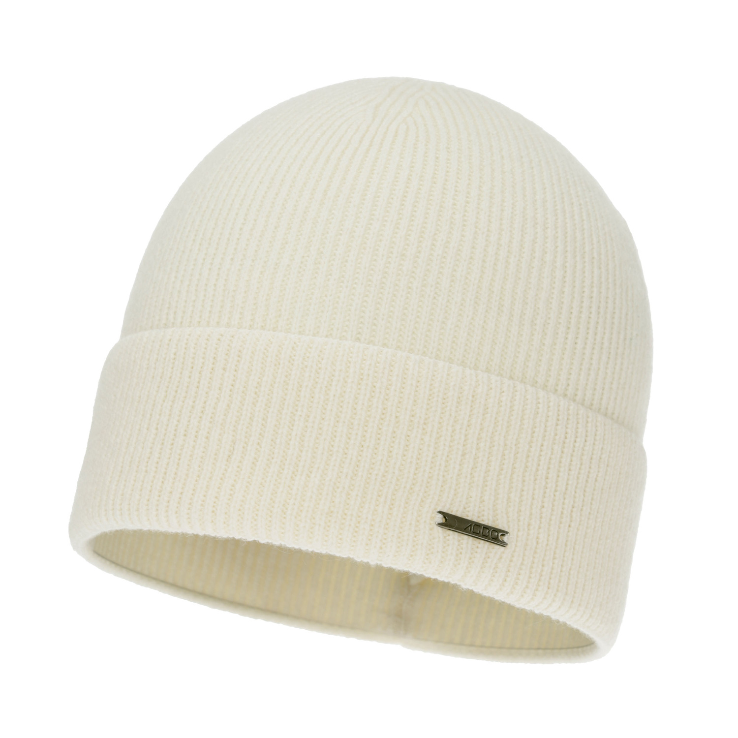 Woman's autumn winter hat, cream, with merino wool with cashmere, Sindra