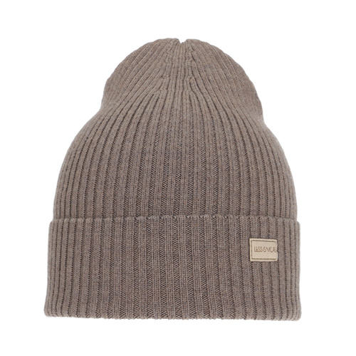 Woman's spring and winter hat beige Sophie 100% extra fine merino wool