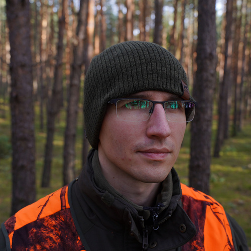 Men's winter hat - brown merino wool Bird