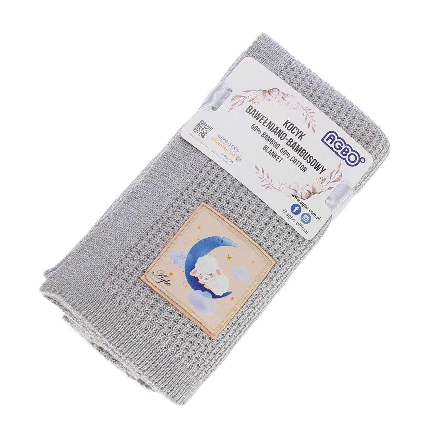 Bamboo-Cotton baby blanket grey Bambini