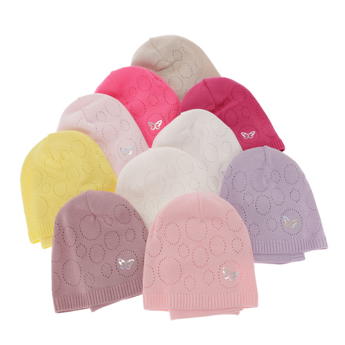 Girl's spring/ autumn set: hat and tube scarf , with cotton, pink Amarilla