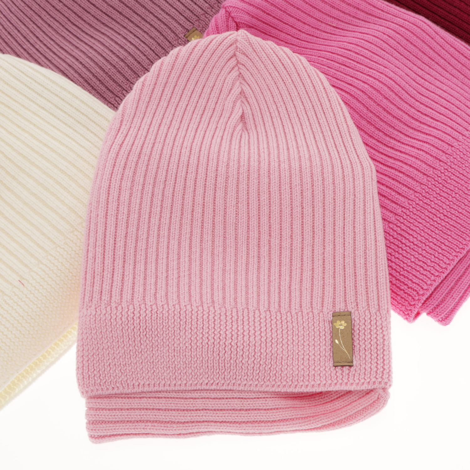 Girl spring autumn set hat and tube scarf pink 100% extra fine merino wool Chelsie