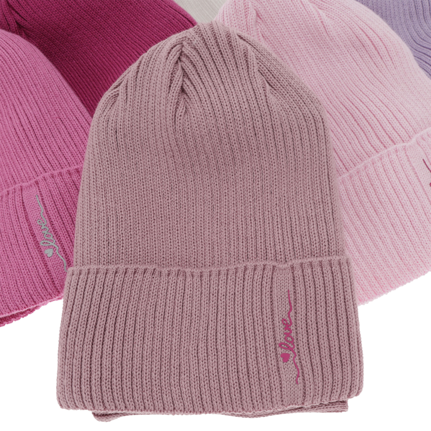 Girl's spring/ autumn set: hat and tube scarf, with cotton, pink Elvara