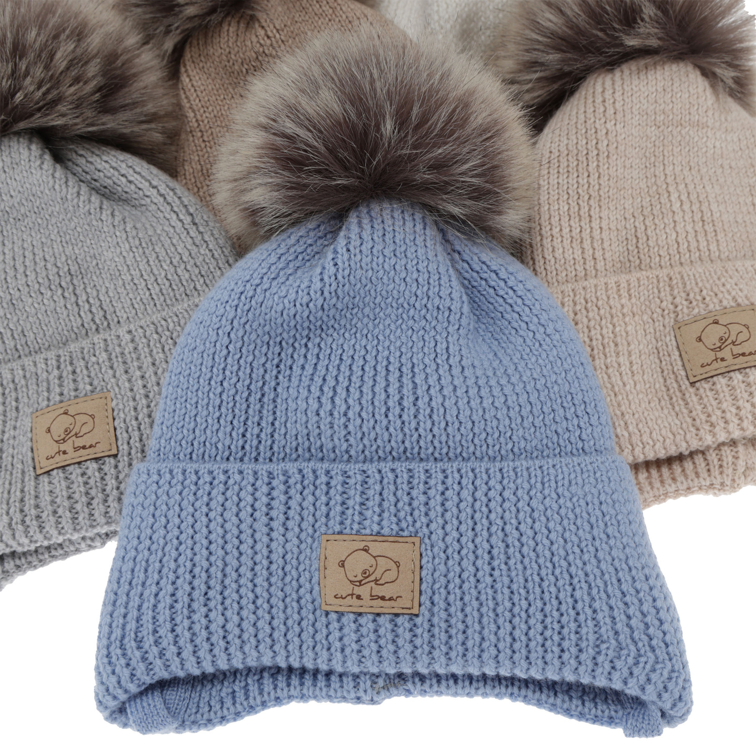 Boy's winter hat, blue, with ears, 100% merino wool, Jergen