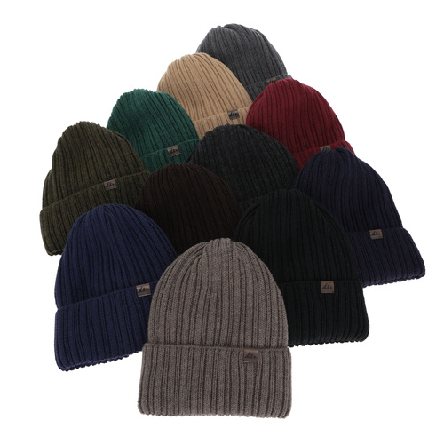 Men's winter hat, gray, with merino wool, Huno