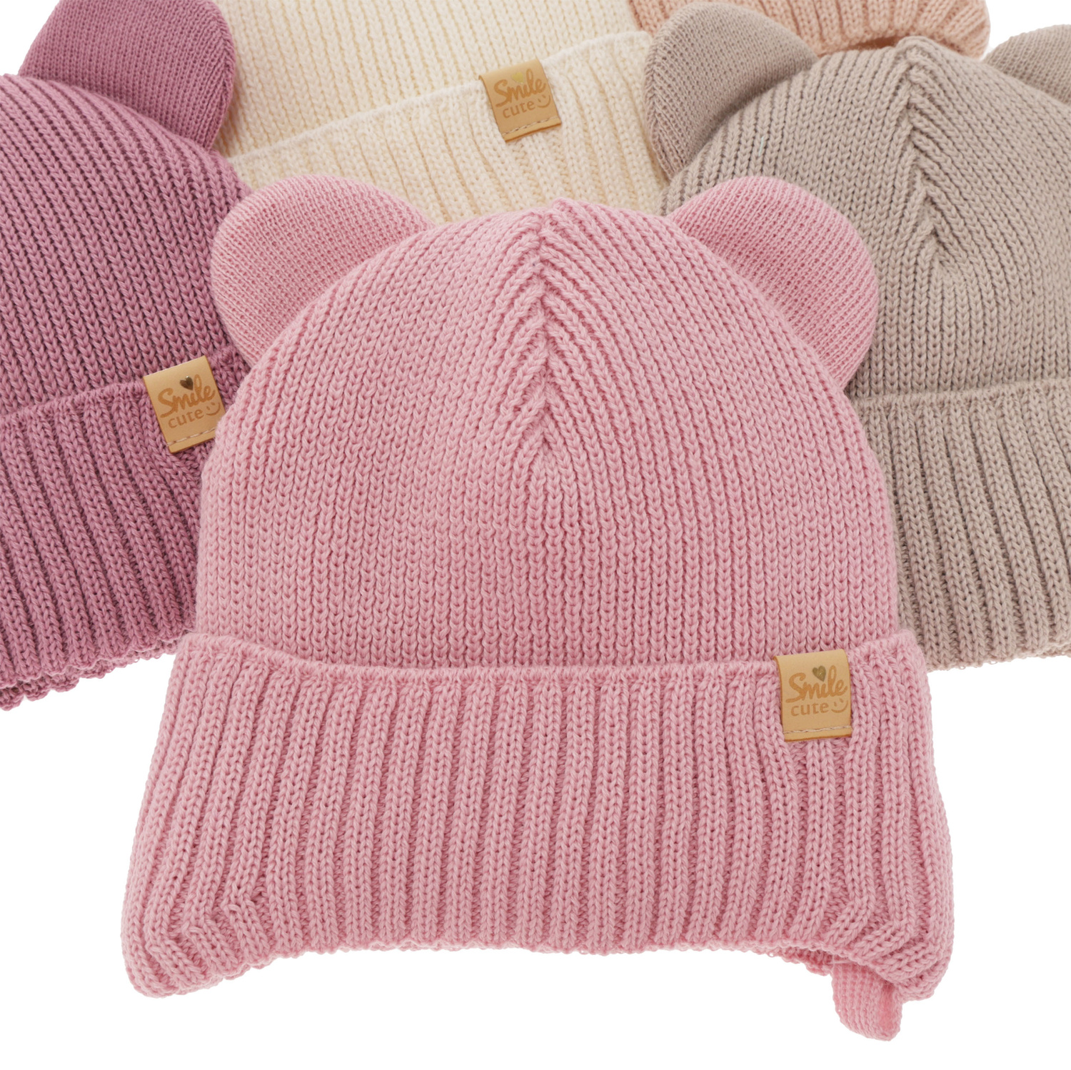 Girl's winter hat violet with merino wool Shira