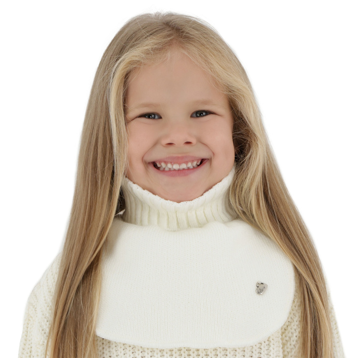Girl's winter tube scarf ecru Pixi