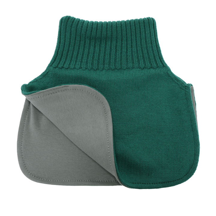 Boy's winter neck warmer, emerald, 100% merino wool, cotton lining, Tiket