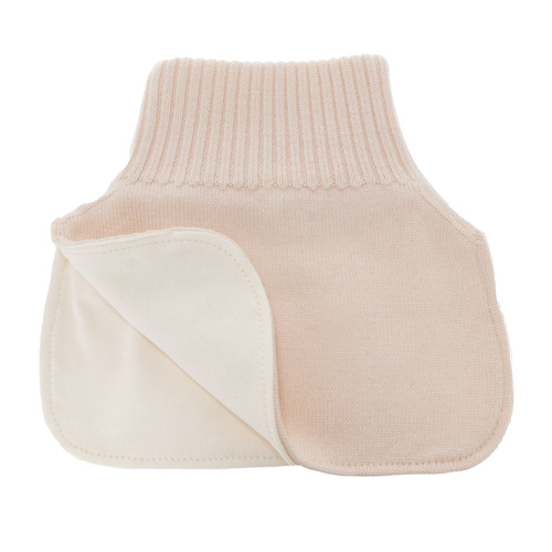 Girl's winter neck warmer, light pink, 100% merino wool, Felice