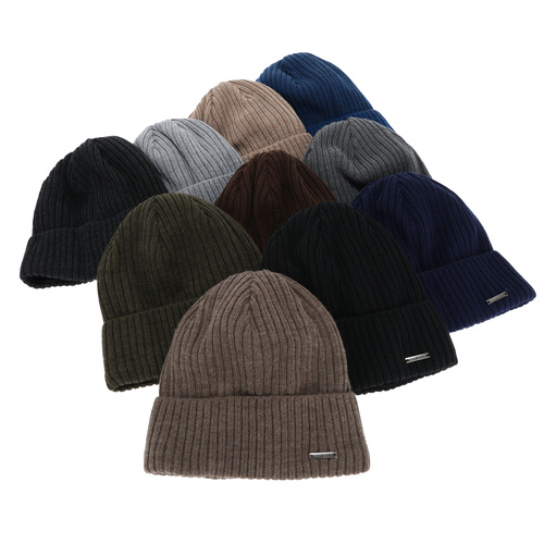 Men's winter hat, brown, with merino wool, Baltor