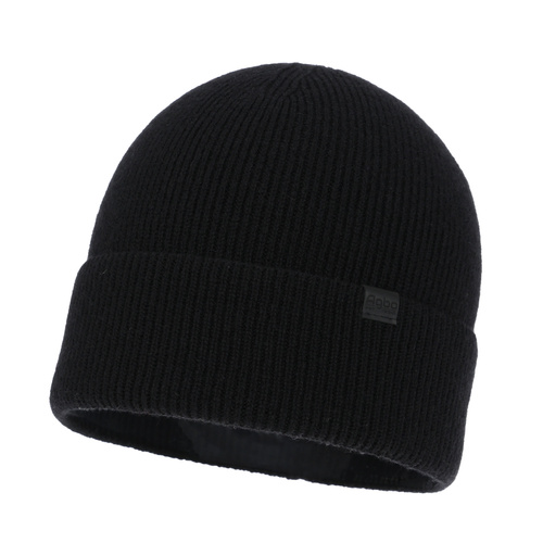 Men's winter hat, black, with merino wool and cashmere, Arwen