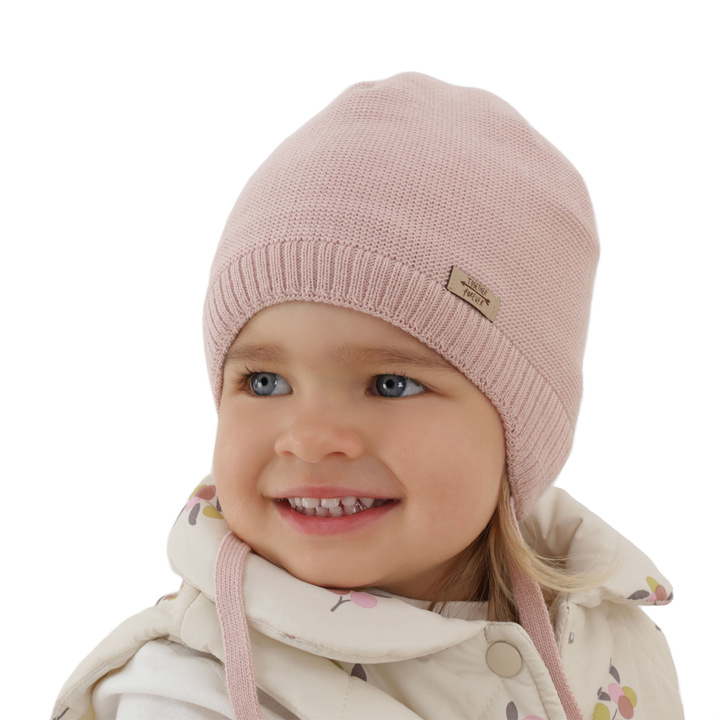 Girl's spring/ autumn hat, pink, with ears, Svenja
