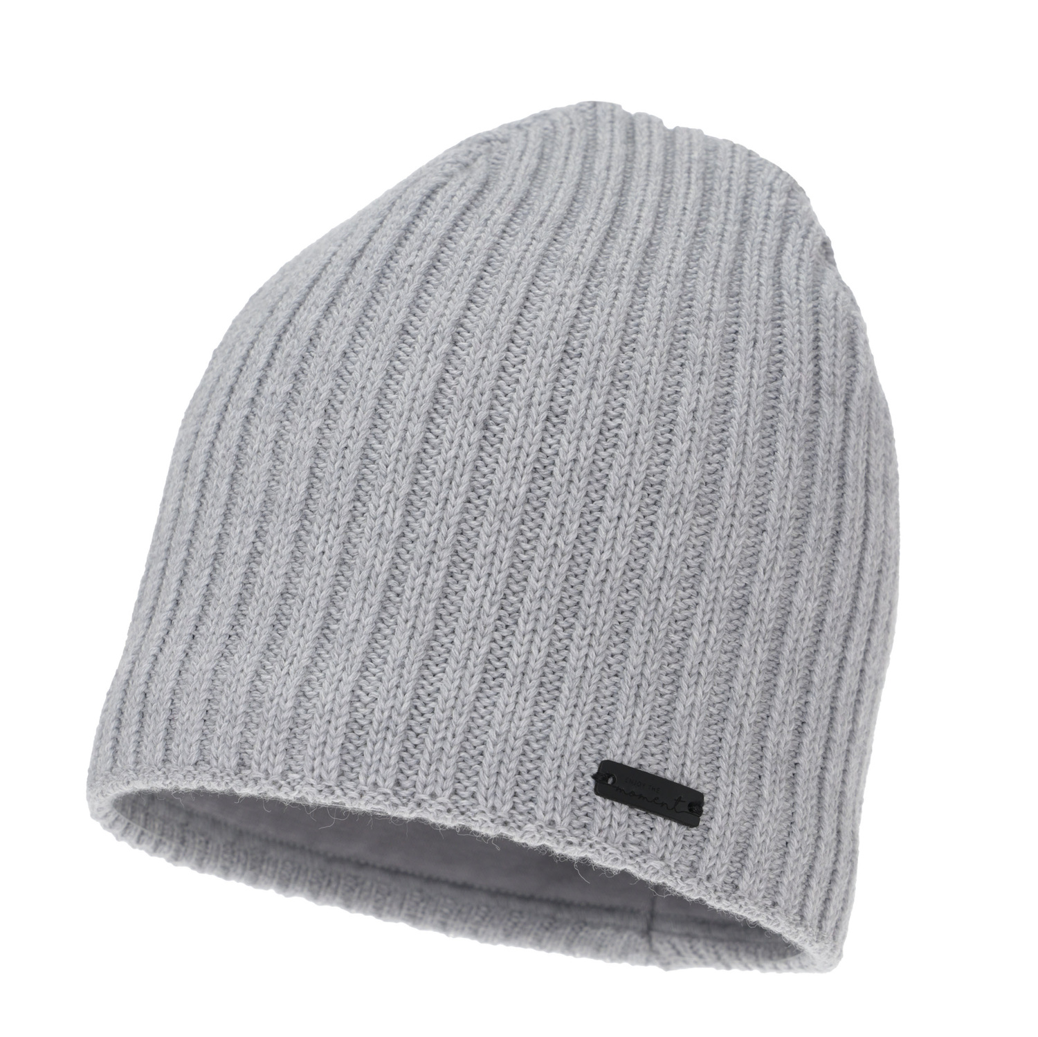 Woman's winter hat, grey, with merino wool, Soletta