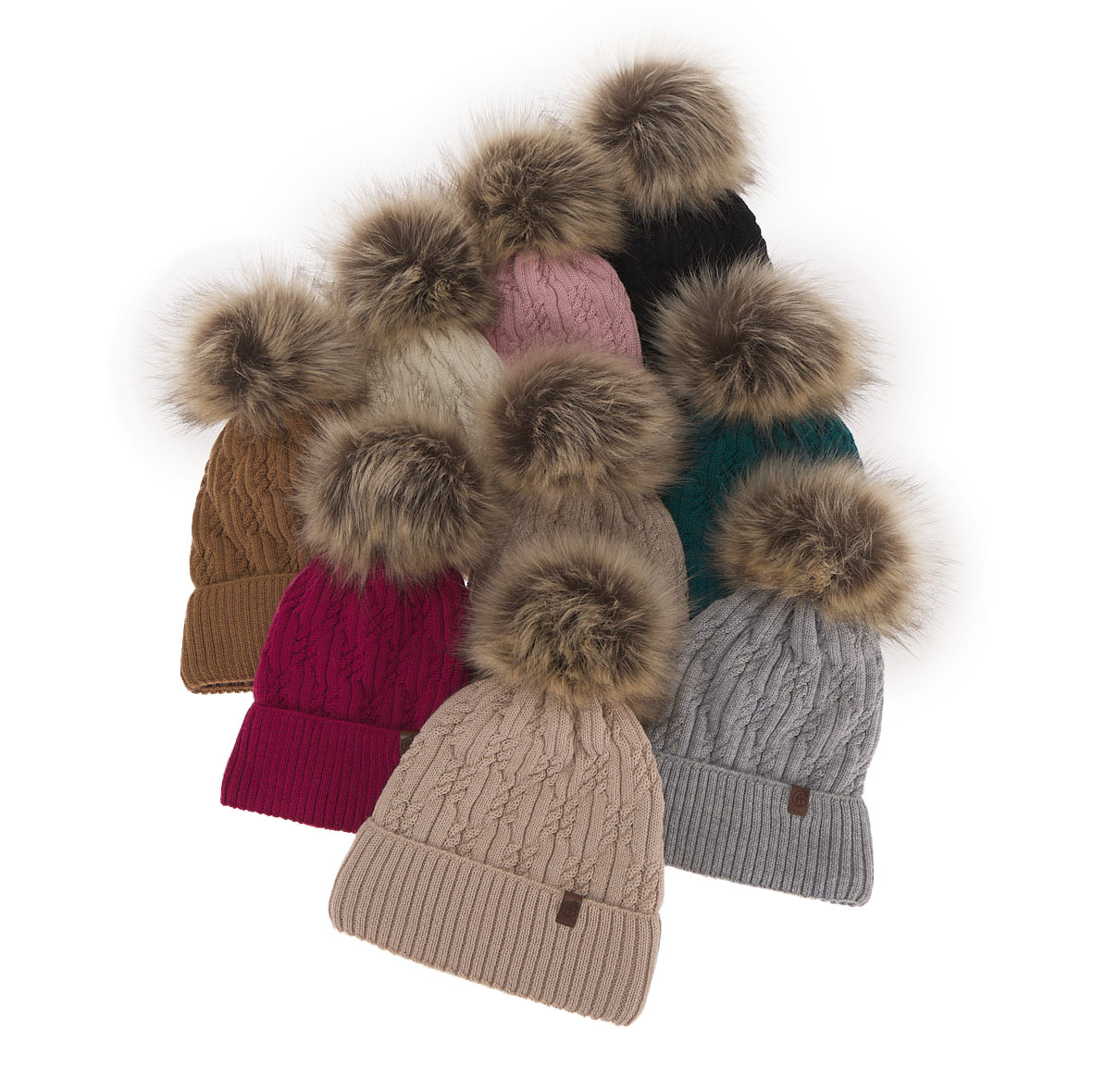 Woman's winter hat beige merino wool Larida