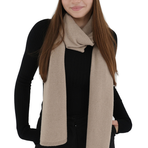 Woman's winter scarf, winter, beige, merino wool with cashmere, Irenia